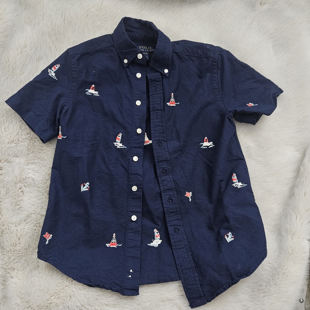 Polo by Ralph Lauren Navy Kids Button Down Shirt